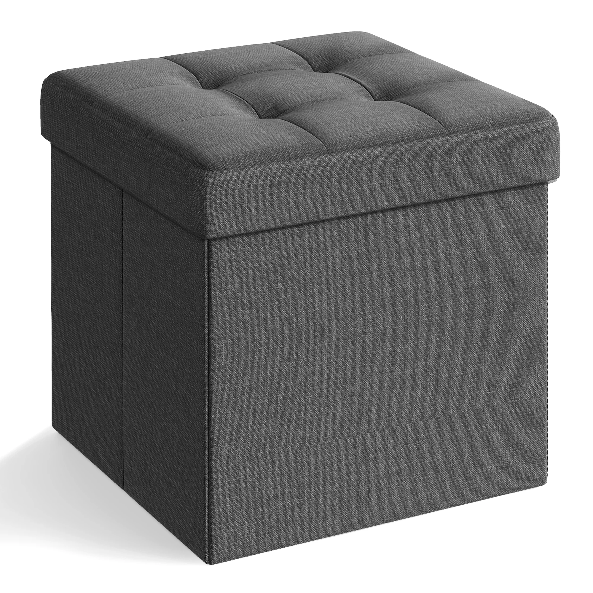 SGABELLO SONGMICS con spazio portaoggetti, grigio scuro, 38 x 38 x 38 cm