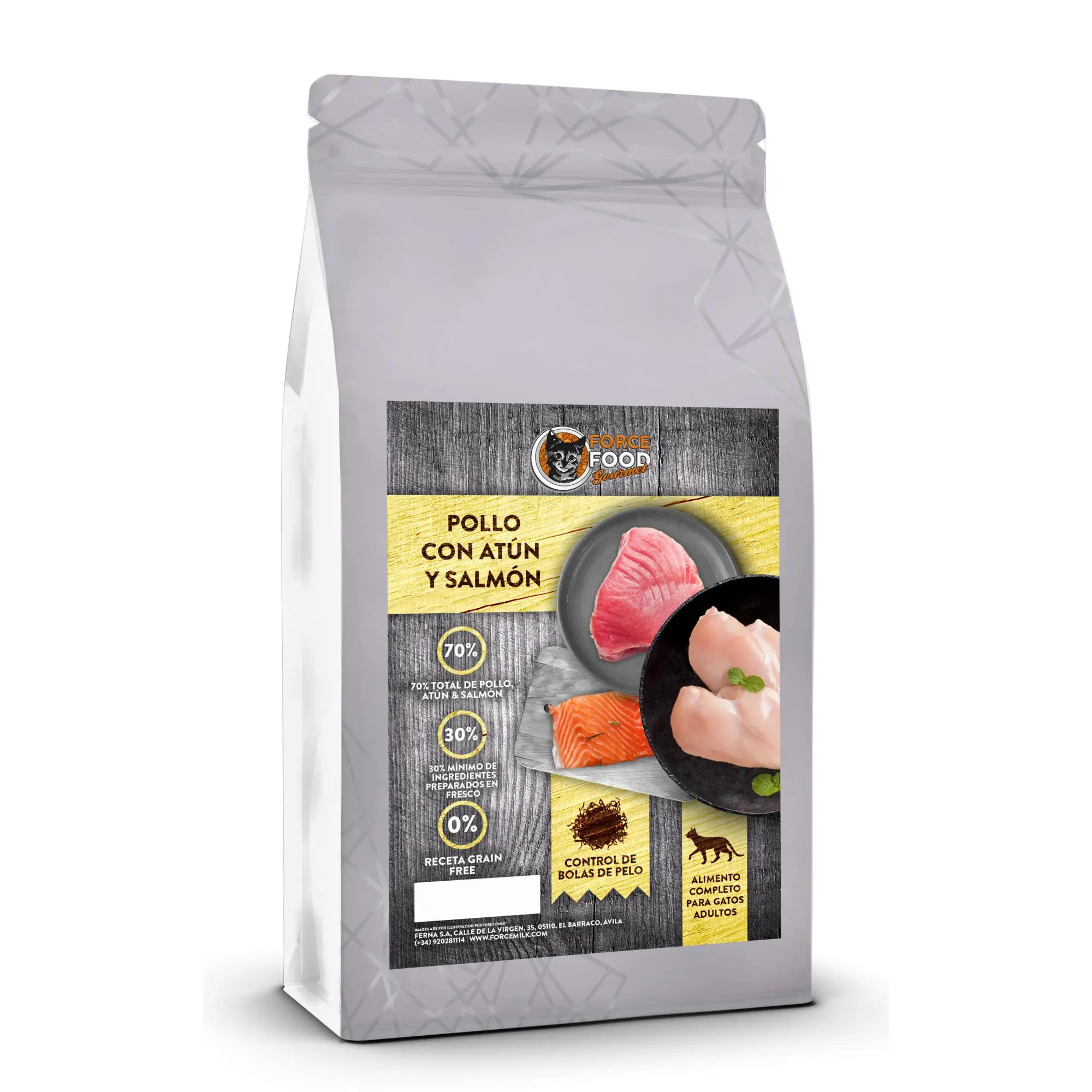 FORCEFOOD gourmet gatos Pollo con Atun y Salmon