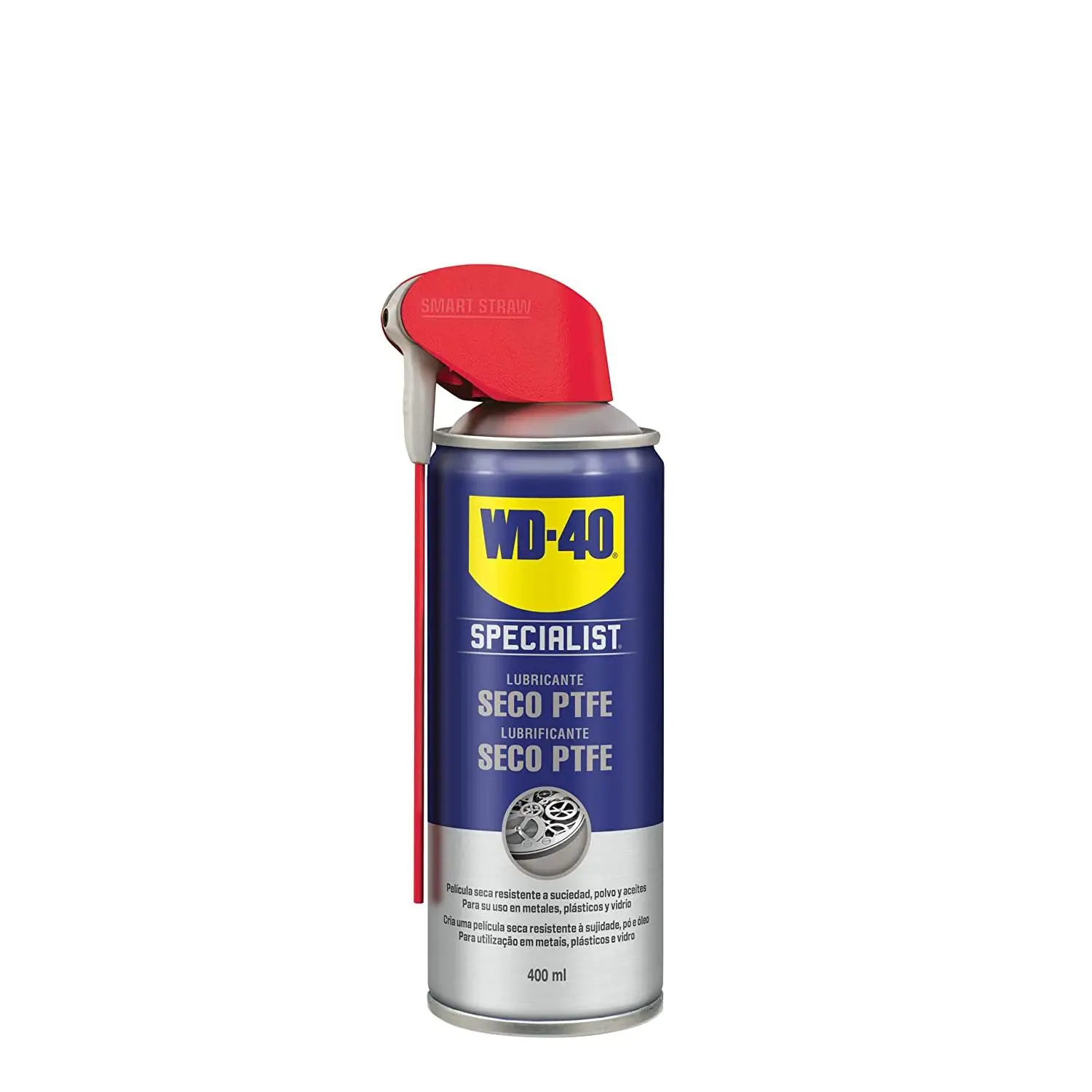 WD-40 Specialist - Lubricante seco con PTFE Spray 400ml. WD 40 Lubricante Antifricción. WD40 Lubrica cerrojos y pestillos. wd-40 Lubricante con fórmula PTFE. Perfecto agente desmoldeante. Pulverización amplia y precisa
