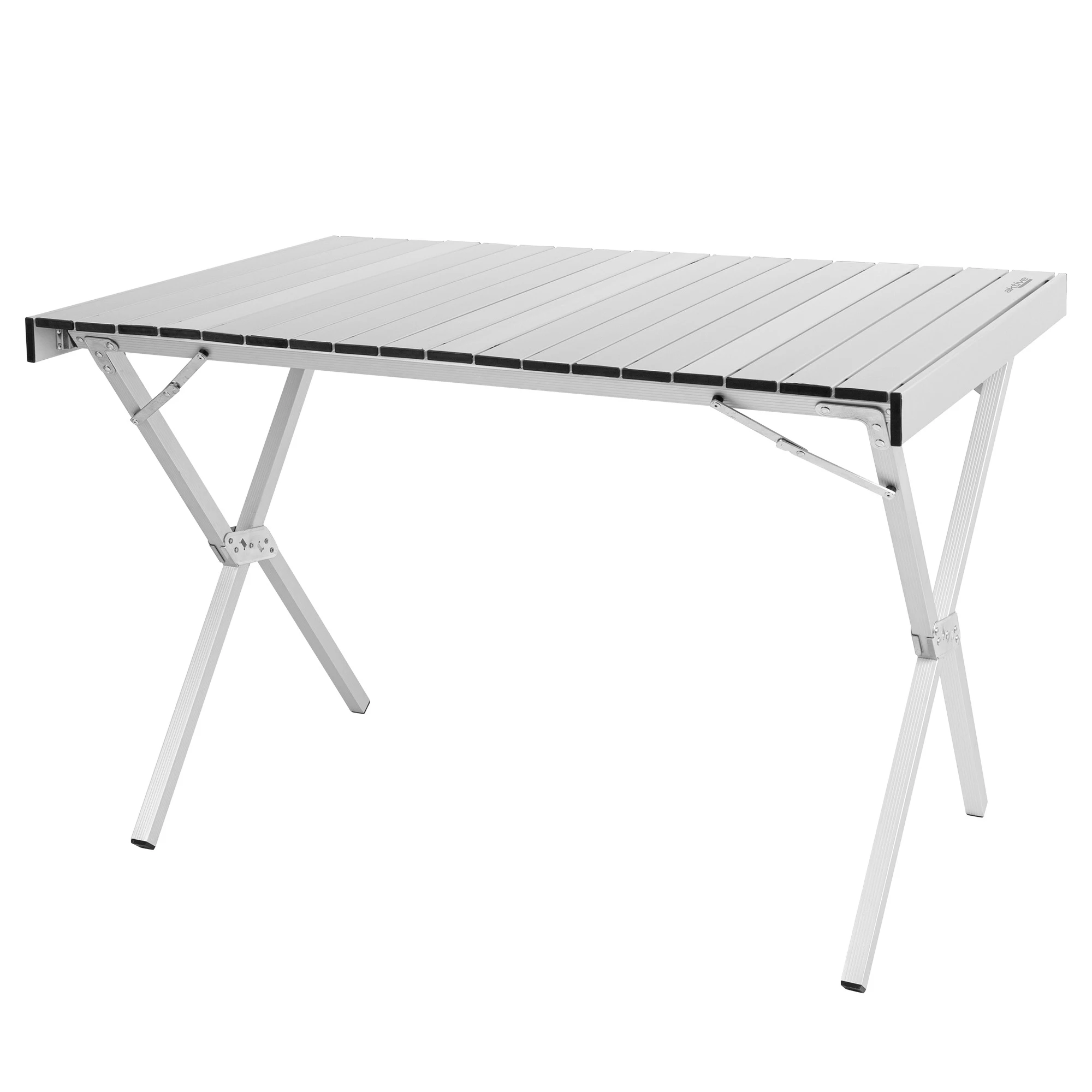 AKTIVE Mesa plegable camping, 108x71x72 cm, Topes antideslizantes, Tablero y estructura aluminio, Peso máximo soportado 30 kg, Bolsa transporte asa hombro, Mesa camping plegable, Mesa de camping