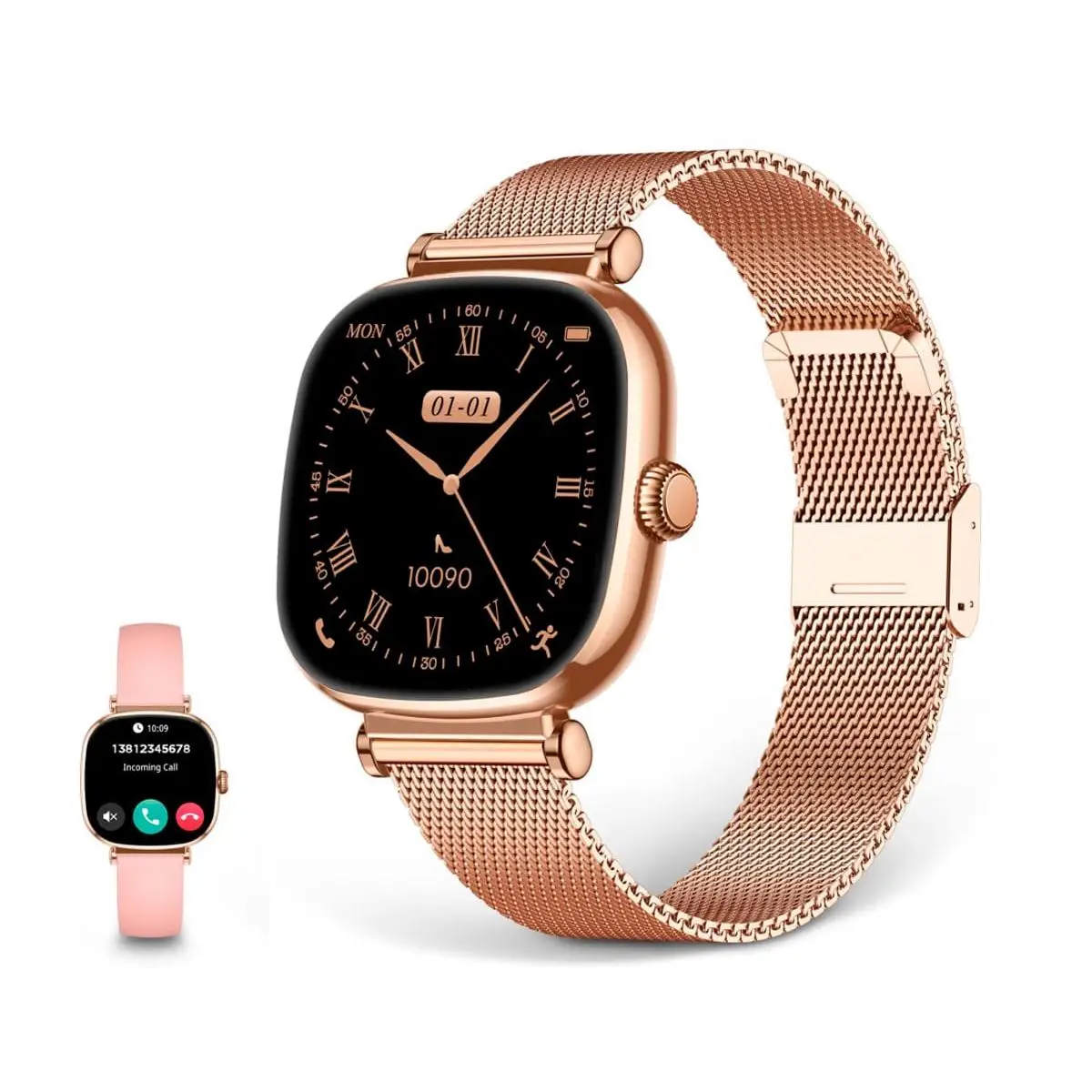 KSIX Iria Rosa / Smartwatch 1.7"/ 2 correas (metal + silicona)