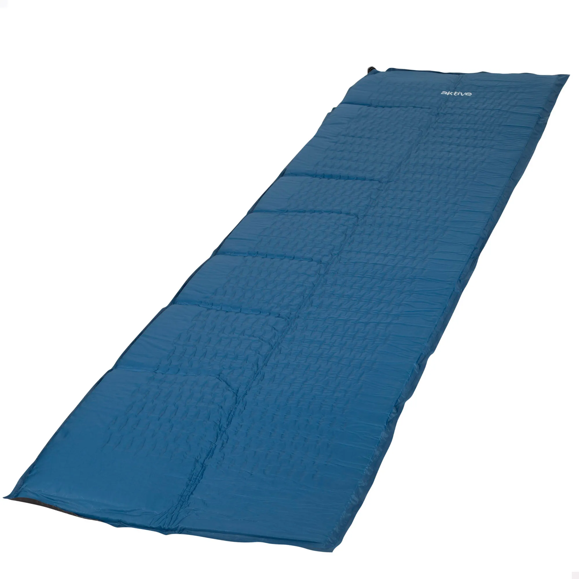 Aktive - Esterilla hinchable plegable, 175x56 cm, 1 persona, color azul, fabricada de ripstop y foam, autoinflable, colchón hinchable individual, incluye bolsa de transporte, esterilla plegable playa,