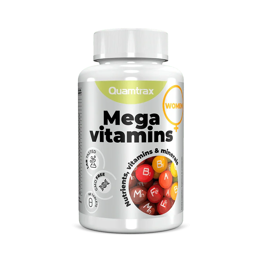 Quamtrax Nutrition Mega Vitamins for Women – 60 tabletas | Multivitamínico femenino con minerales y extractos