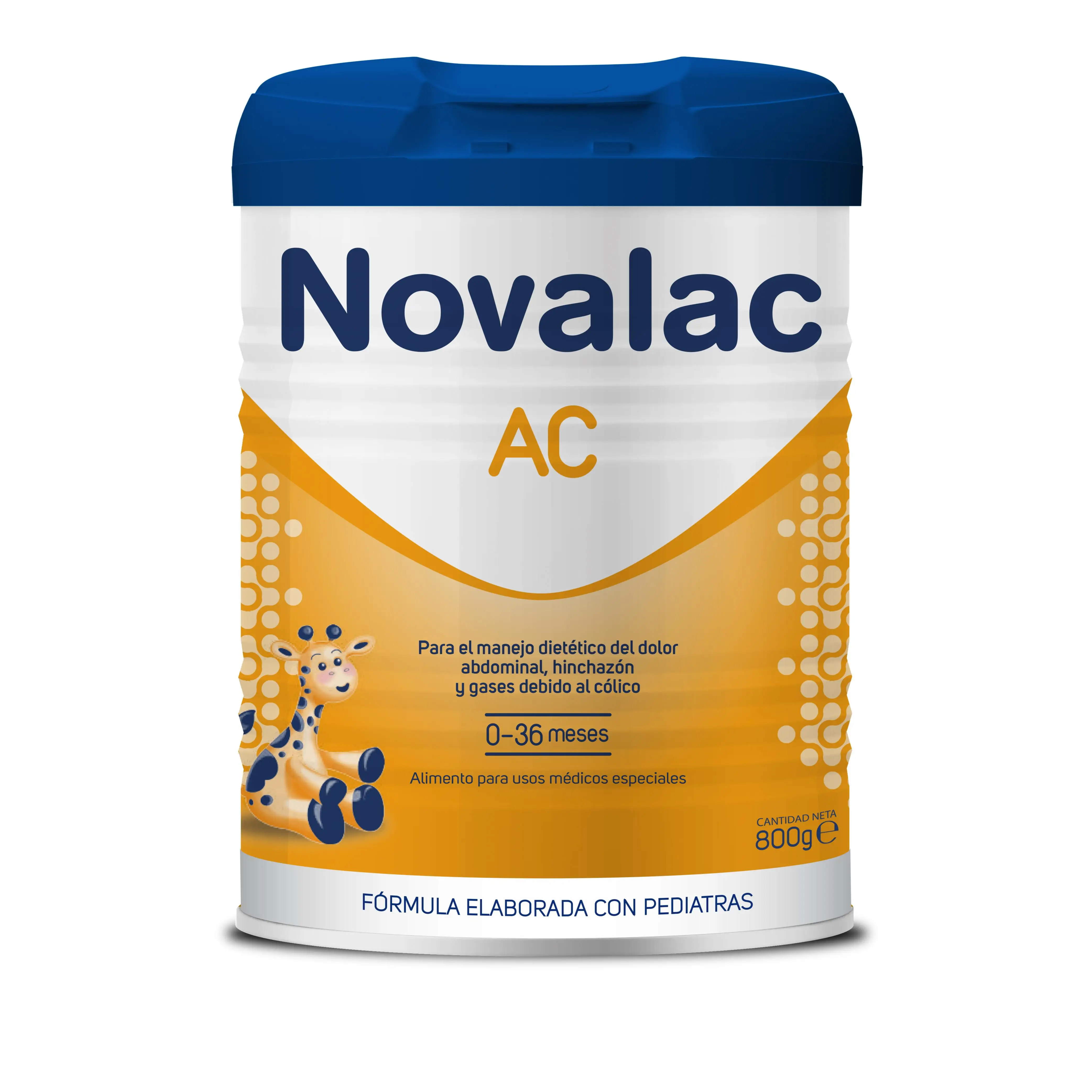 Novalac AC - Leche en Polvo - 0-36 Meses - Para el Manejo Dietético del Dolor Abdominal, Hinchazón y Gases - Bajo Contenido en Lactosa - 800 g - Fórmula Elaborada con Pediatras - Leche Infantil
