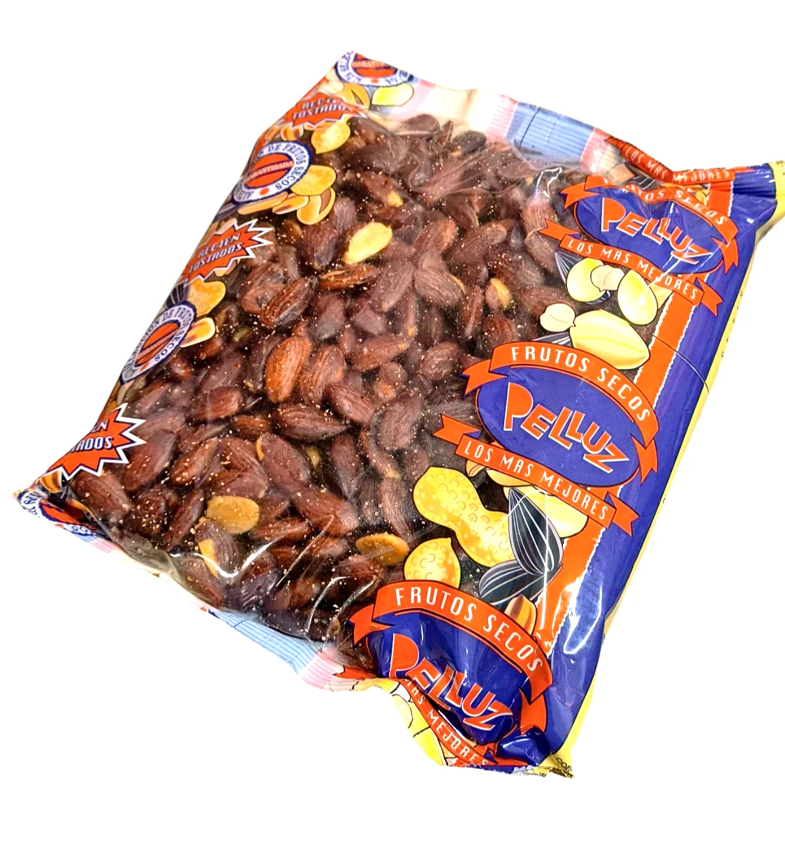 1 Kg fried almond with skin-Spain origin-Pelluz-delicious option of Spanish origin to enjoy-crispy and tasty almond-Pelluz brand-1Kg container