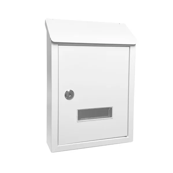 Buzon de correo milena acero galvanizado blanco 30x21x7 cm cerradura de cilindro tapa antilluvia