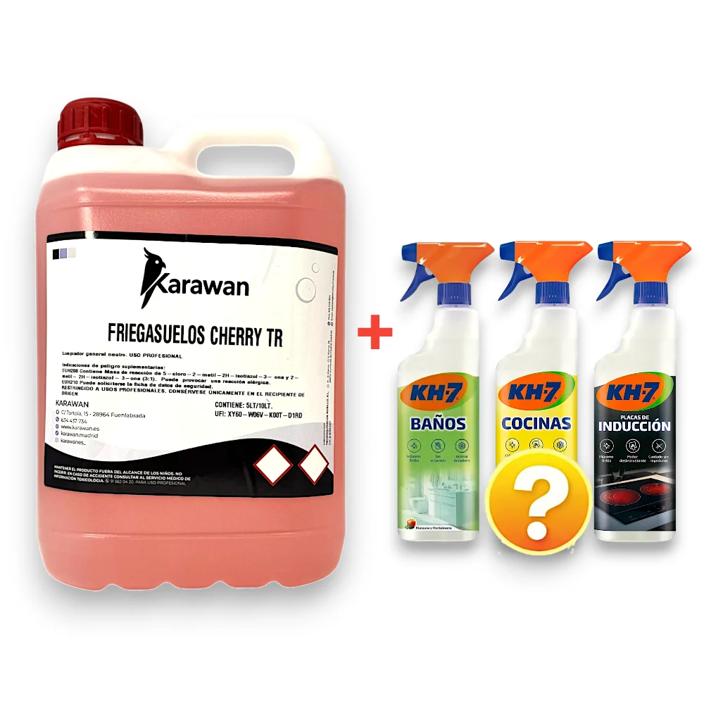 Detergente Líquido Fregasuelos Karawan Cherry 5 Litros - Limpieza Profunda con Aroma Dulce para Todo Tipo de Suelos