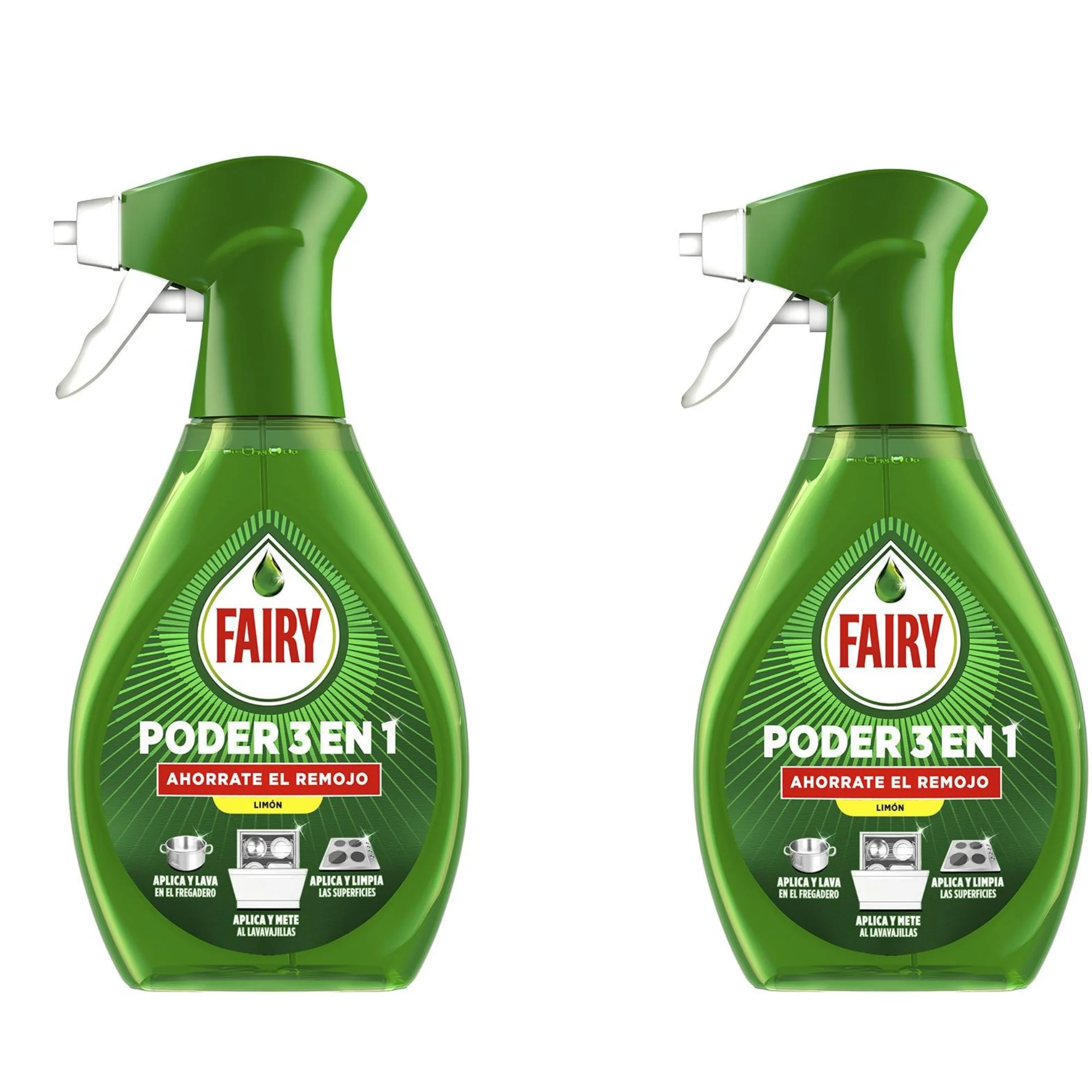 Fairy Spray Limon - Pack 2 Unidades x 500 ml - SPRAY SIN REMOJO para Lavavajillas