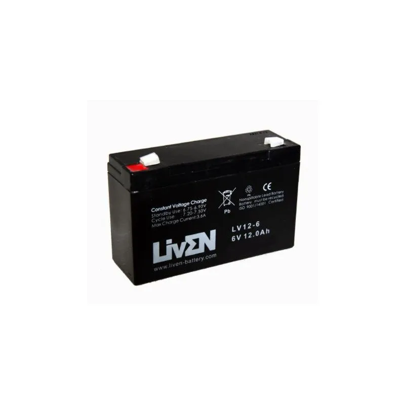 Batería plomo LIVEN LV12-6 6V 12Ah Raíz Inicio Baterías Baterías plomo AGM