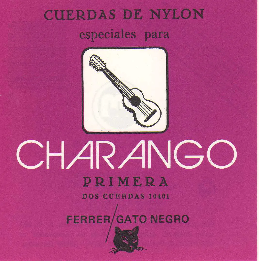 Juego de cuerdas para Charango Gato Negro. Fabricadas en nylon transparente de alta calidad en España desde 1868