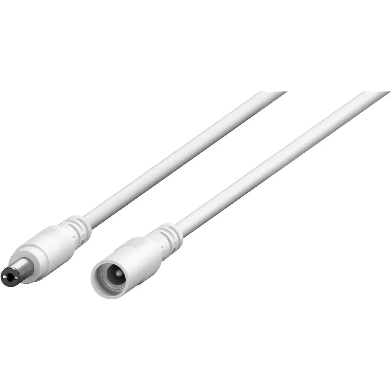 goobay Cable de extensión CC 3m – 5,5x2,5mm, Conector y Enchufe, Blanco, para 5–24V y hasta 5A, Ideal para LED, routers, cámaras, 76679