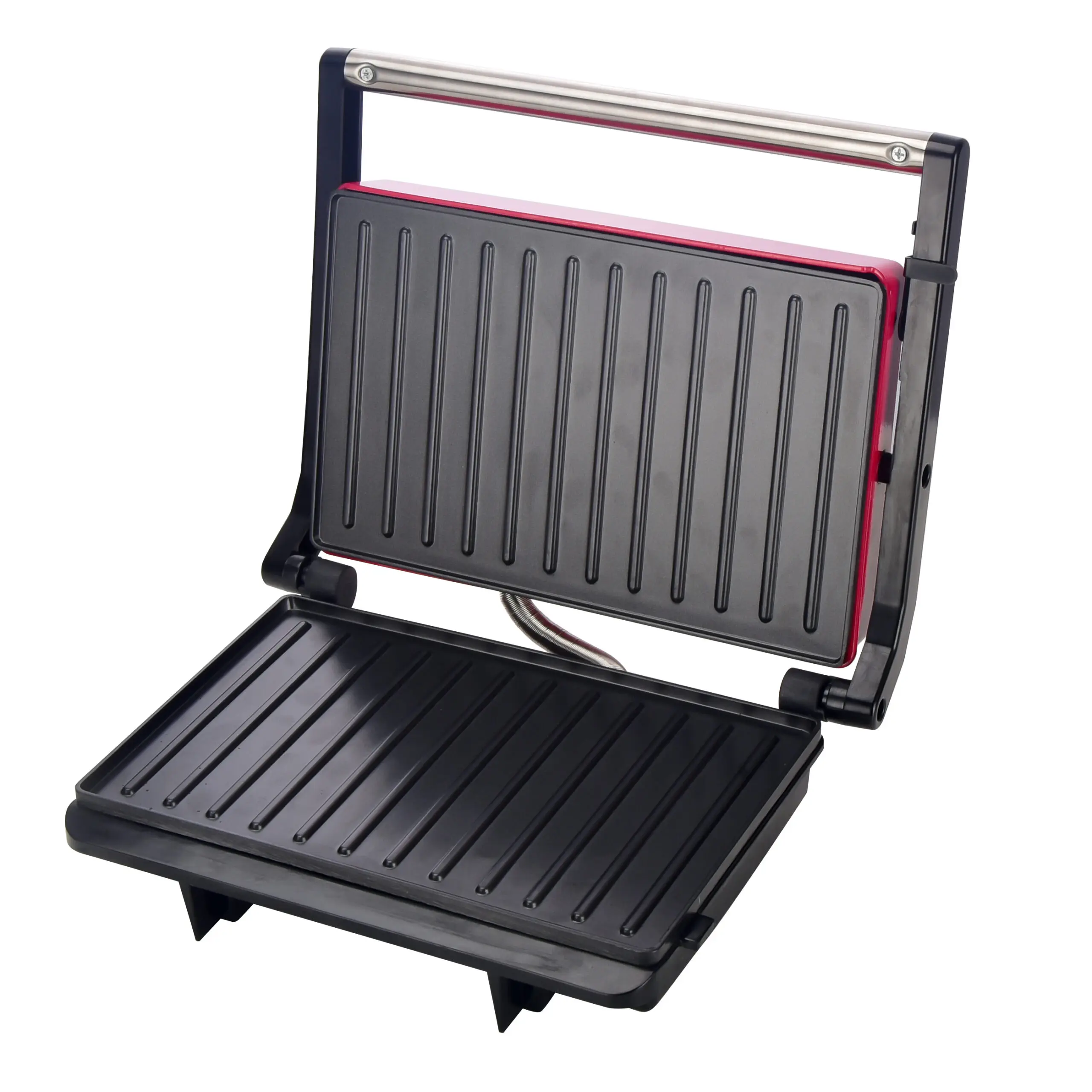 Parrilla Eléctrica, Plancha Grill de 850W, Tamaño Plancha: 23 x 14,3cm, Recubrimiento Antiadherente, Control Automático de Temperatura, Indicador Luminoso, Tapa Fácil de Abrir, 29 x 10,3 x 24,4 cm