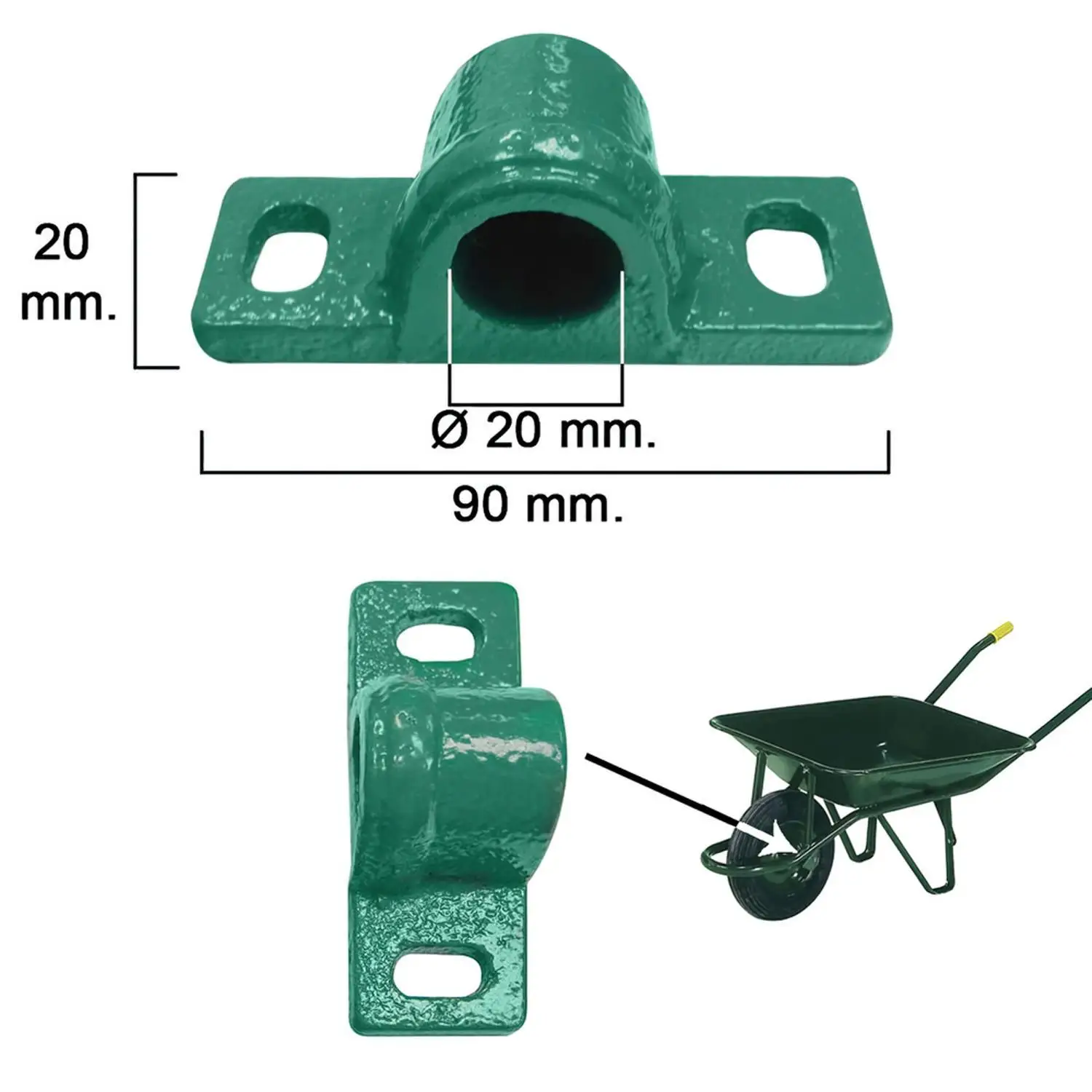 Green construction metal wheelbarrow bearing