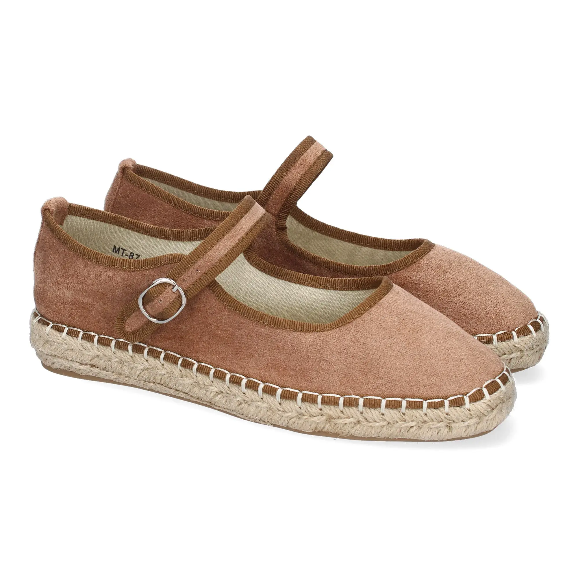 PuntoSalao Meceditas estilo alpargata en yute hebilla para mujer color kaki MT-87