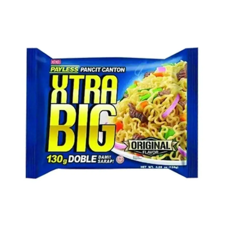 ASIAMARKET PAYLESS CANTON XTRABIG Ramen instant noodles Philippines bag 130G Original flavor, Kalamansi flavor, Chili flavor, 1 or 3 or 5, shipped from Spain.