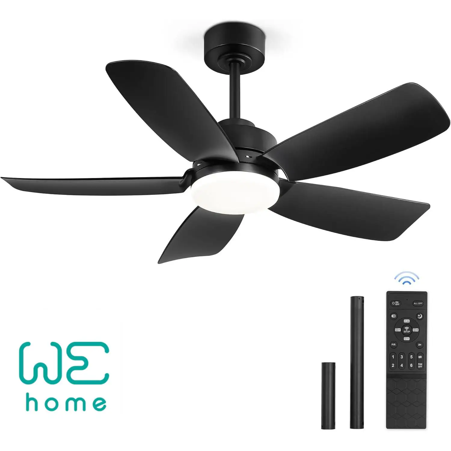 VENTILADOR DE TECHO CON 5 ASPAS Y LUZ "WE HOME"
