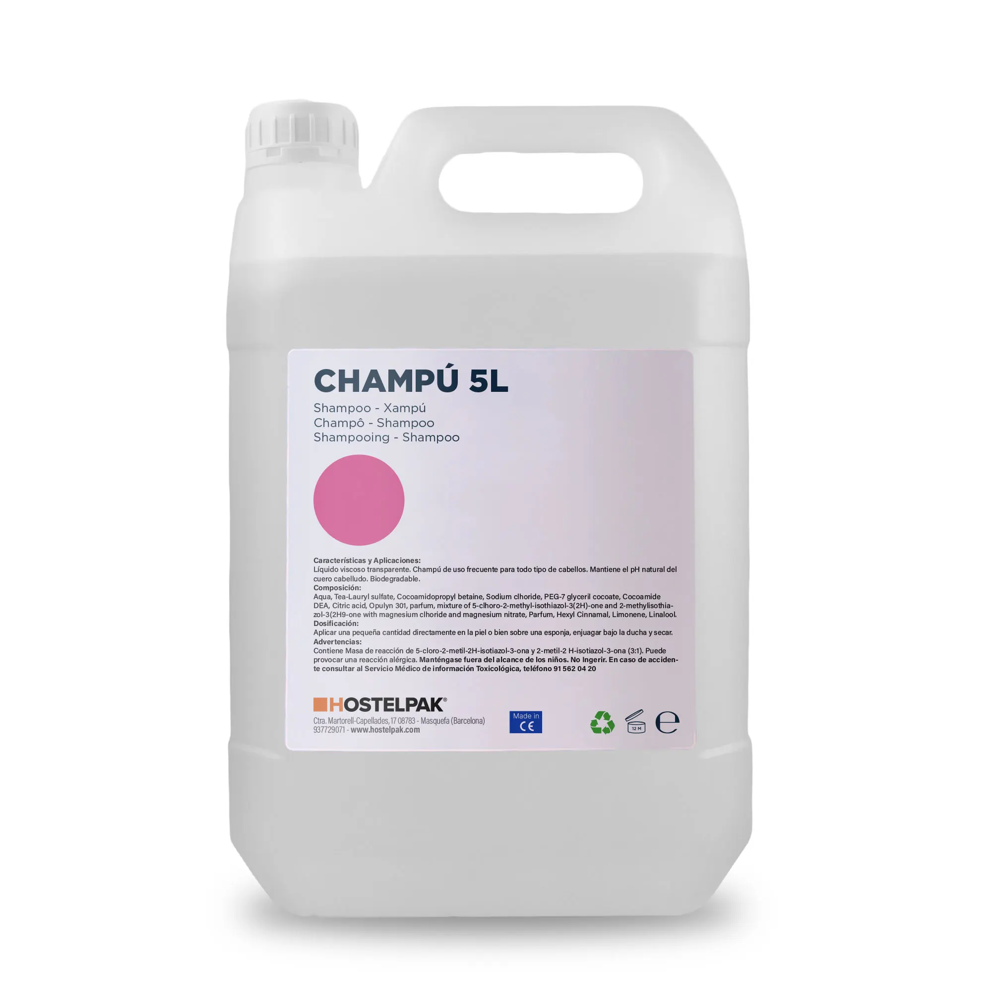 Hostelpak  5 l  Champú Colección EcoStay  Amenities hotel