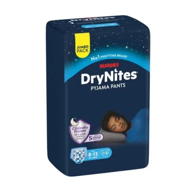 Huggies DryNites Niño 8-15 Años (22-57 kg) 13 Uds – Protección Nocturna Discreta y Segura