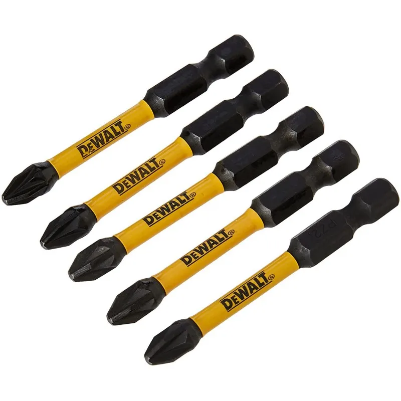 DeWalt DT7274-QZ-50mm PZ1 PZ2 PH2 high impact Pozi and Phillips screwdriver tips set