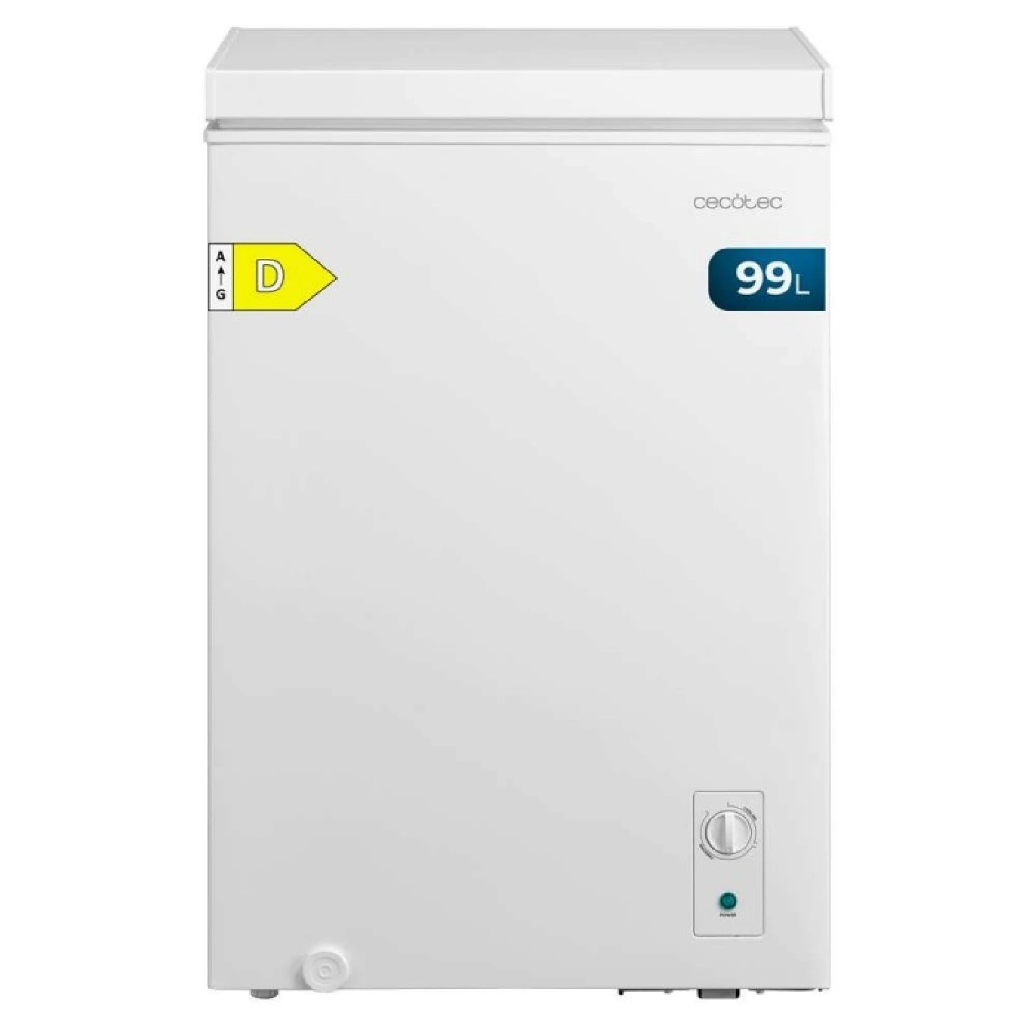 Cecotec Congelador Horizontal 99L Bolero CoolMarket Chest 99M White D. Cesta con Asas, Control Mec·nico LED, UltraContact D-Cool, Dual Function, Puerta ZeroG (80º-30º), Fast Freezing, Compacto