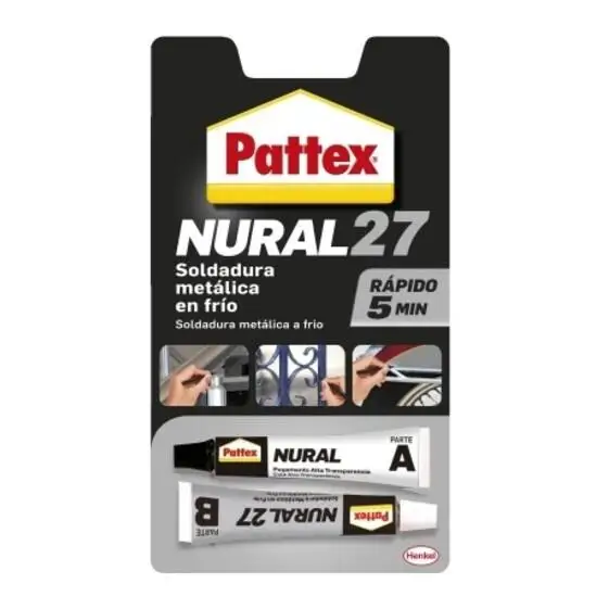 Adhesivo NURAL 27 Soldadura Metálica en Frío Secado Rápido 5 minutos 22ml Pattex