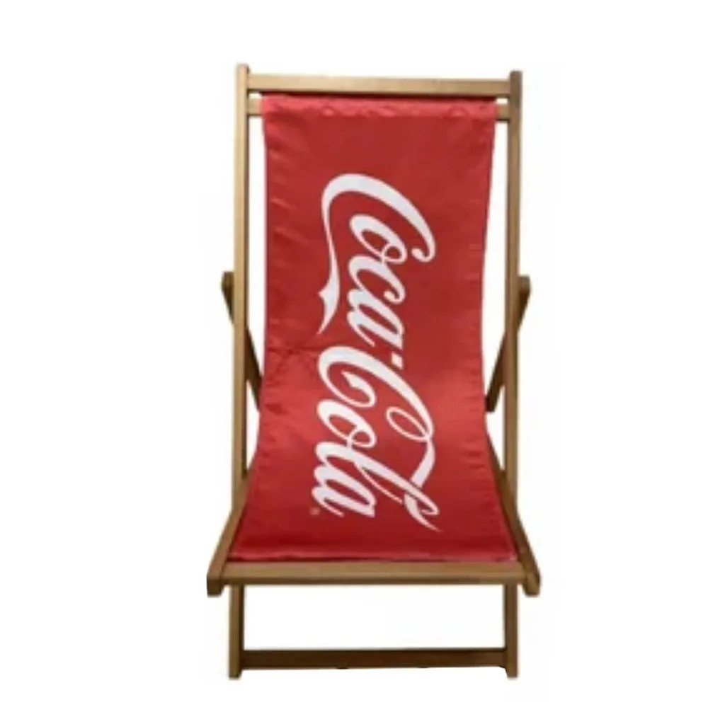 ORION91 wooden lounger beach hammock Coke red-folding reclining 3-position 122x55-SpazioLuzio