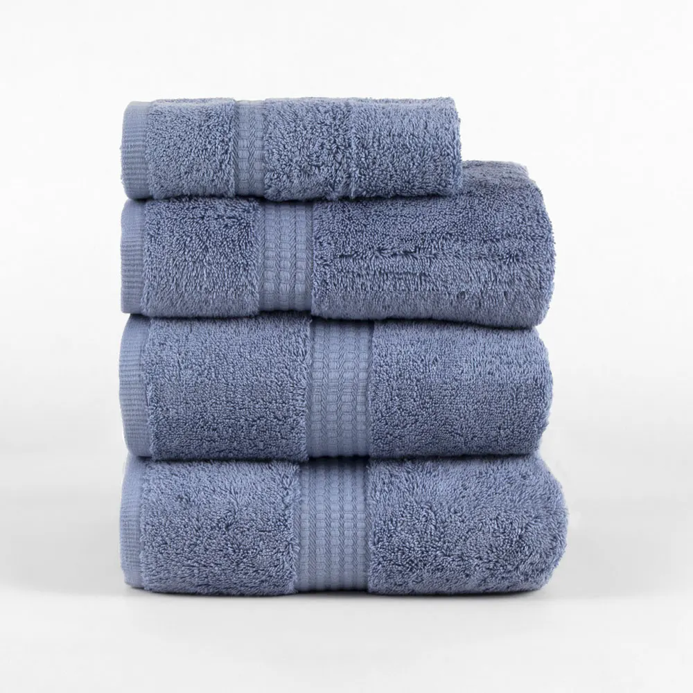 Fabric + Set of 4 Premium Towels 700gr, 2 Hand Towels 50x100 cm and 2 Bath Towels 70x140cm, 100% Cotton, Quick Dry and Absorbent