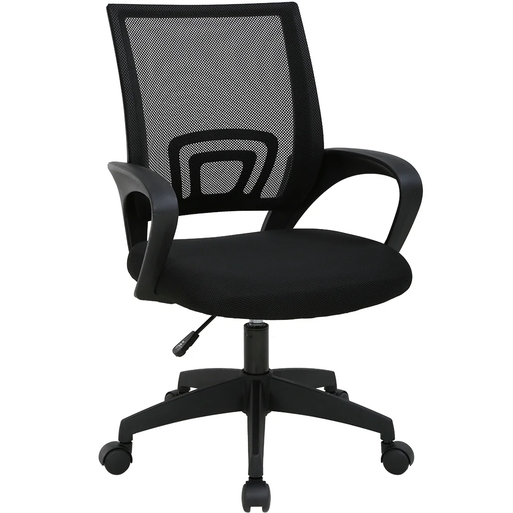 T-lovendo Ergonomic Office Chair with Lumbar Support, Breathable Mesh, Height-adjustable, Anti-scratch Wheels, Black