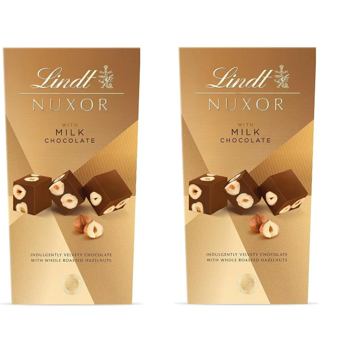 Lindt, nuxor lindt cornet milk chocolate pralines - pack of 2 units of 80g each