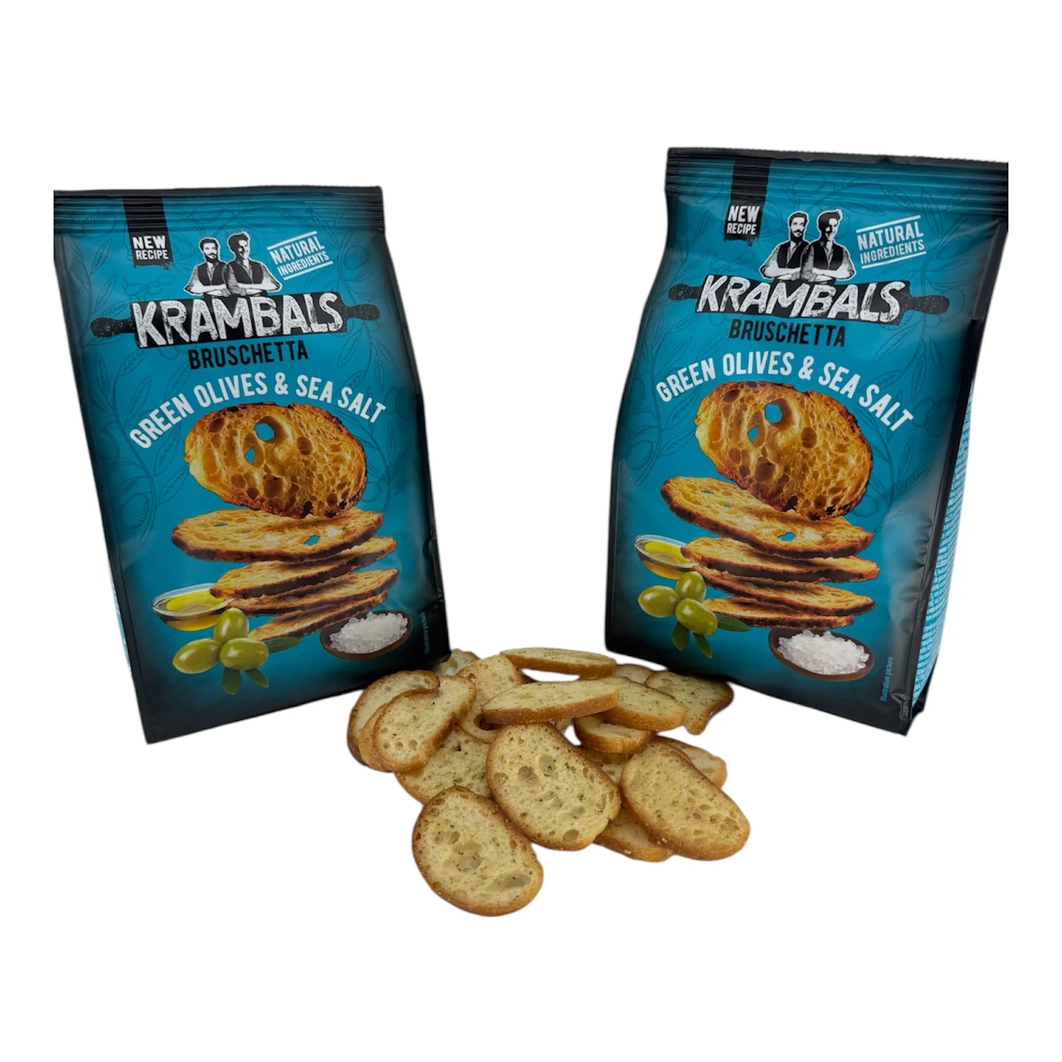 Bruschetta “Krambals” Aceitunas verdes & sal marina (12 Unid.)