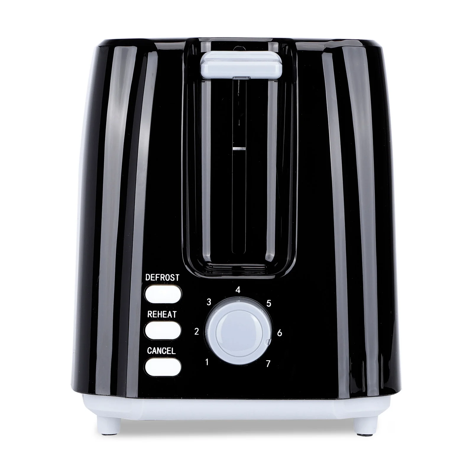 AIGOSTAR toaster, 2 slots, 7 settings, detachable pickup tray, defrost and reheat, Auto off.(750W)