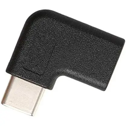 FGNS Adaptador convertidor USB 3.1 tipo C Macho a tipo c hembra de ángulo recto de 90 grados