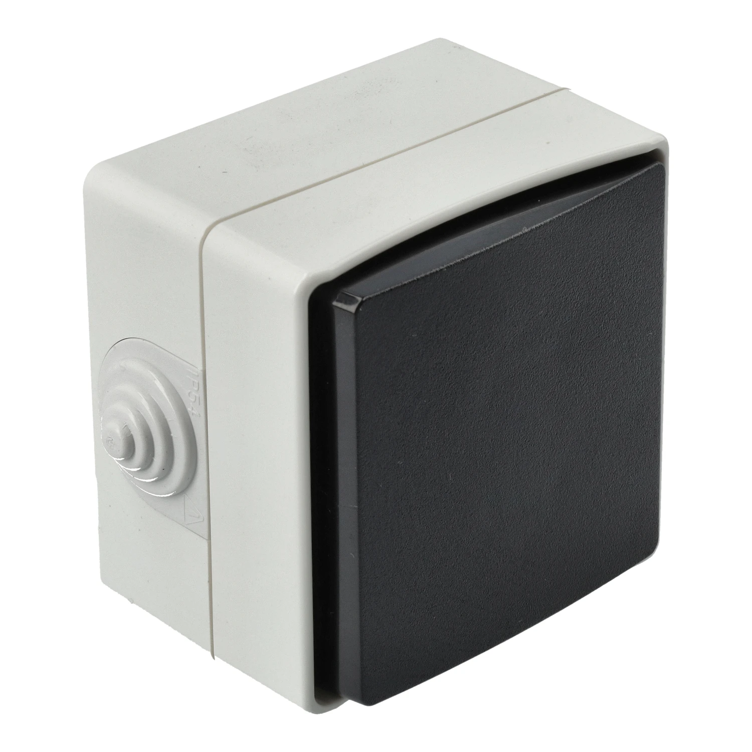 Jandei - Interruptor Dos Circuitos 10A 250V, Estanco para Exterior Resistente Al Agua IP54 - Color Negro. Medidas 87x73x57mm