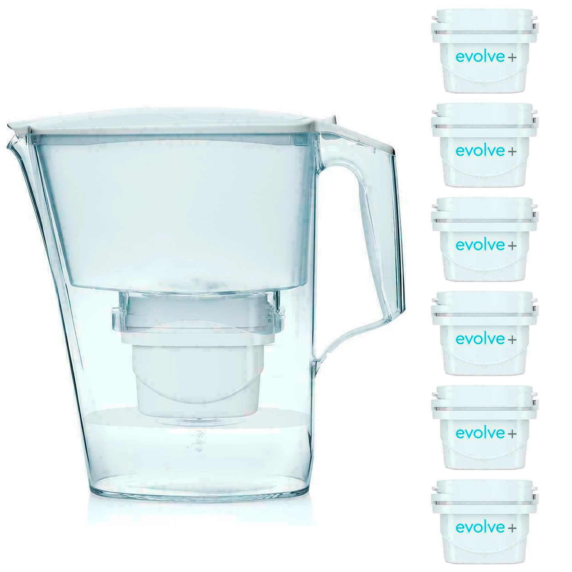 Jarra de agua Laica Aqua Optima Liscia blanca con capacidad de 2,5 l y 6 filtros Evolve+
