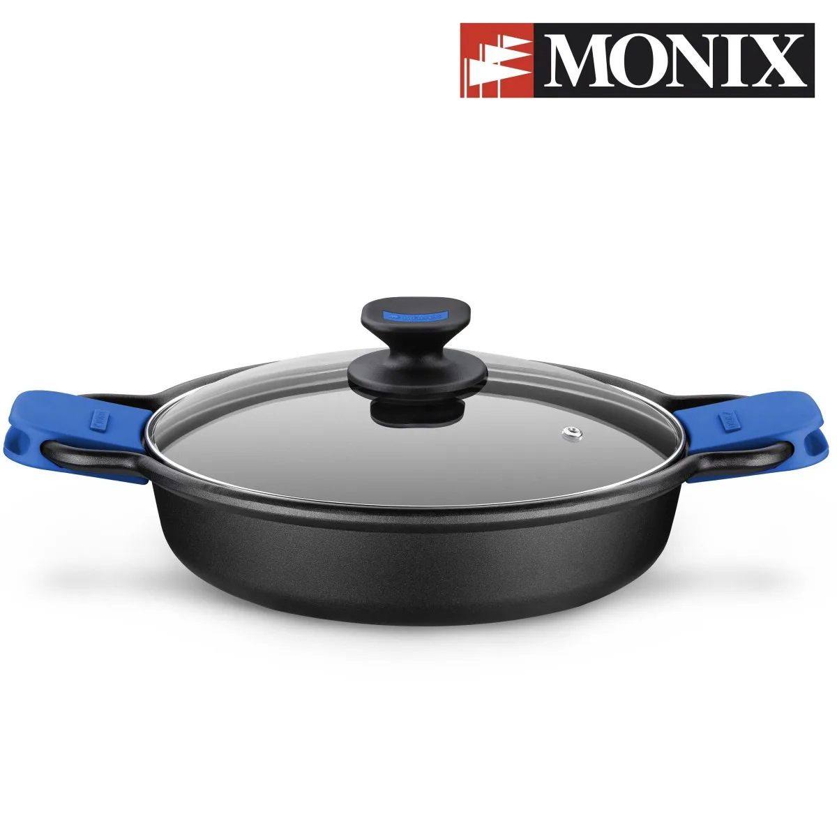 Monix Solid Plus-low black cast aluminum pan. 20-32 cm Induction gas Cooker Pot Pans