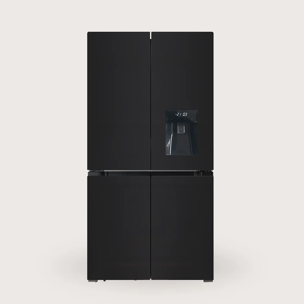 EVVO Frigorífico 4 puertas F100 Glass, Motor Inverter, Total No Frost, 359l + 201l, Puerta de Cristal, Dispensador de agua