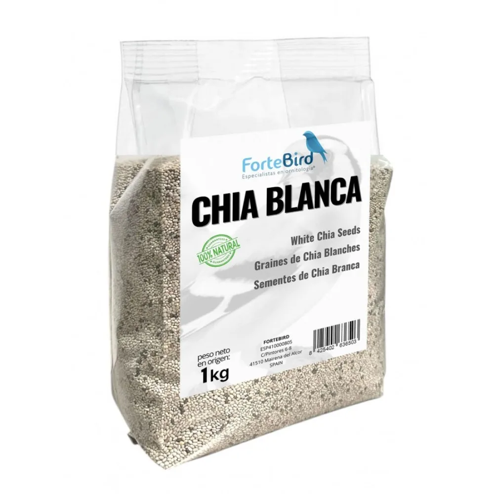 Chia Blanca semilla nutritiva 1kg Fortebird