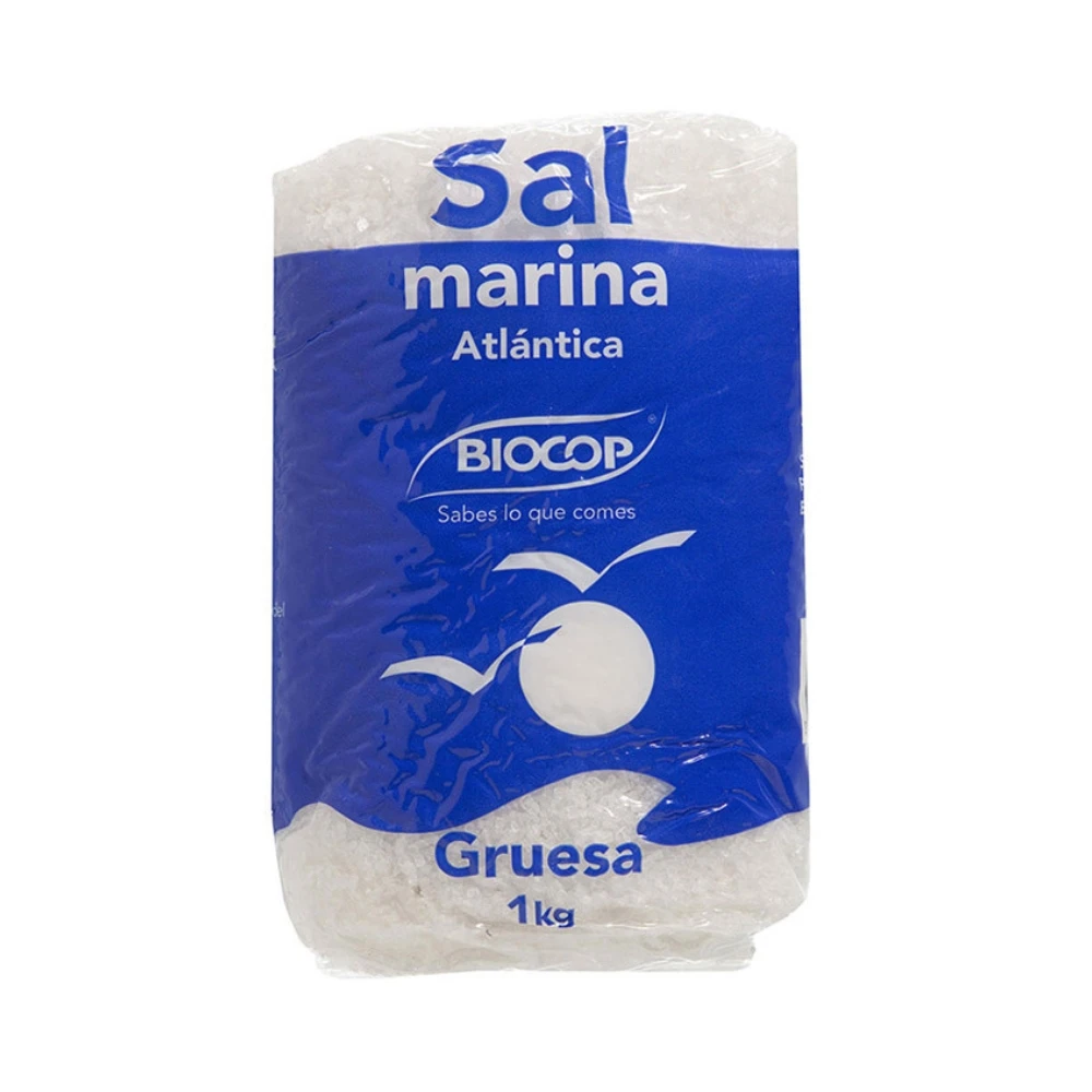 Sal marina atlántica gruesa | Packs 2 | Natural | Sin aditivos | Sin apelmazantes | Biocop
