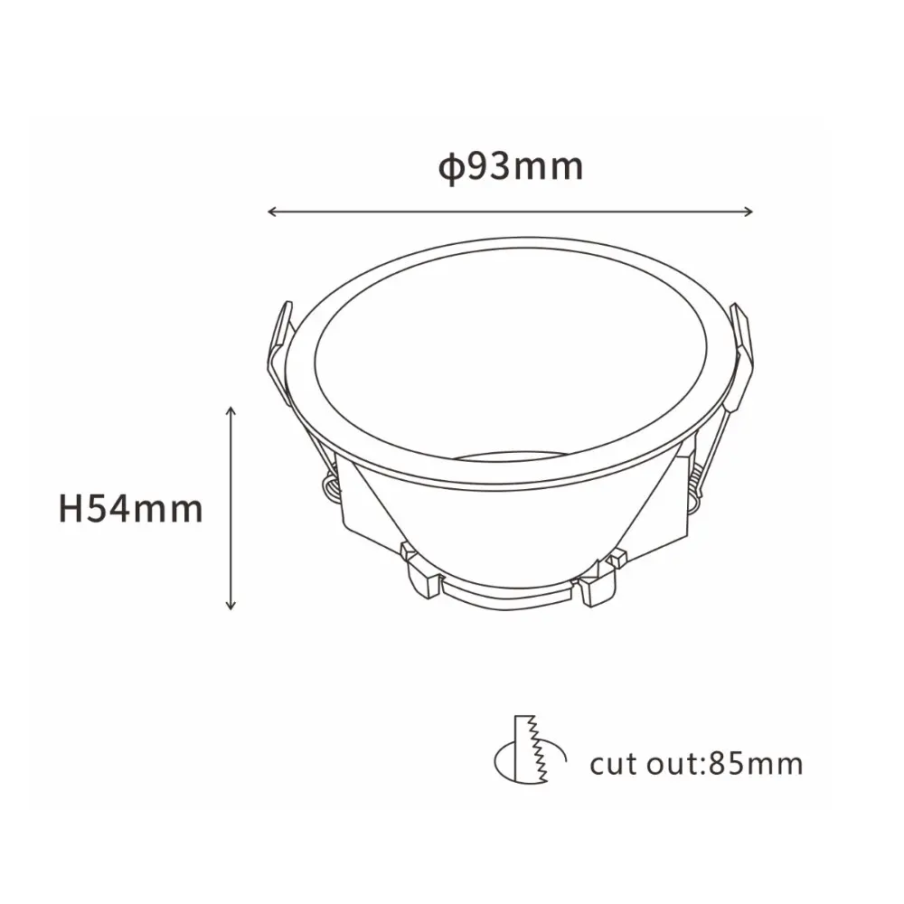 LED7-round recessed hoop for GU10 conical 503