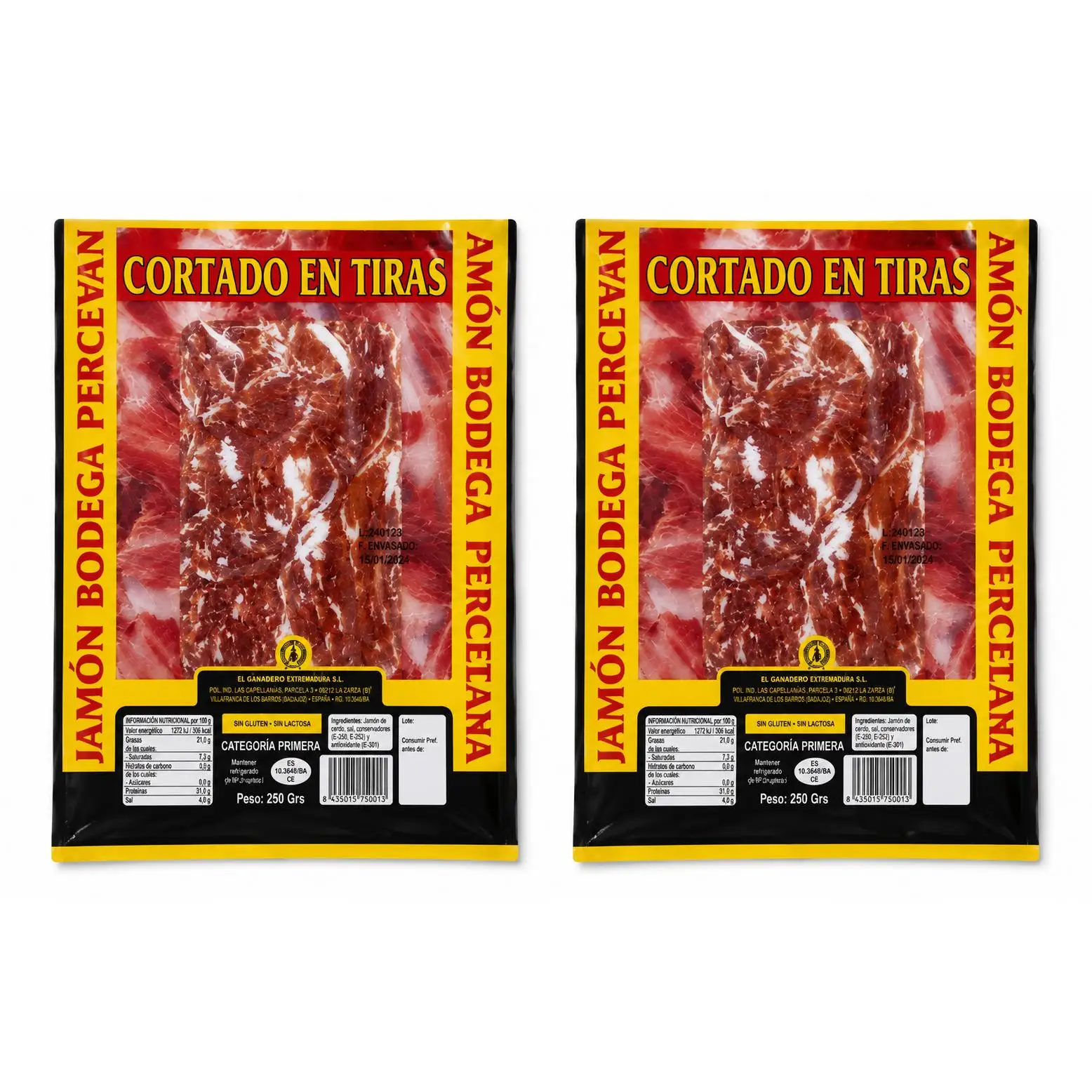JAMON BODEGA PERCEIANA 2*250G TOTAL 500G
