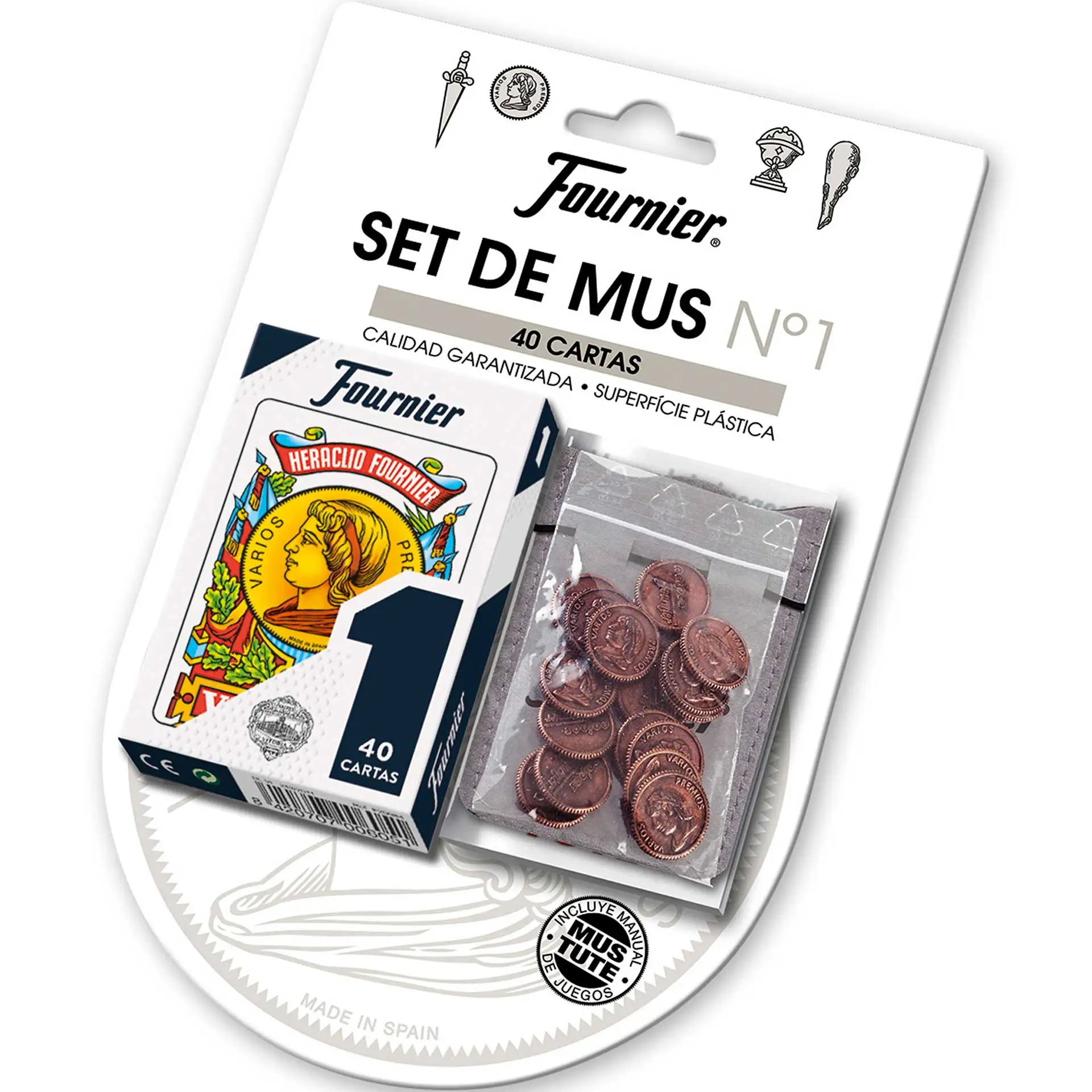 Baraja De Cartas De Plástico Impermeables Fournier – 54 Cartas Españolas, Tamaño Estándar, Resistente Al Agua Y A Manchas, Incluye Estuche Rígido, Ideal Para Viajes Y Póker