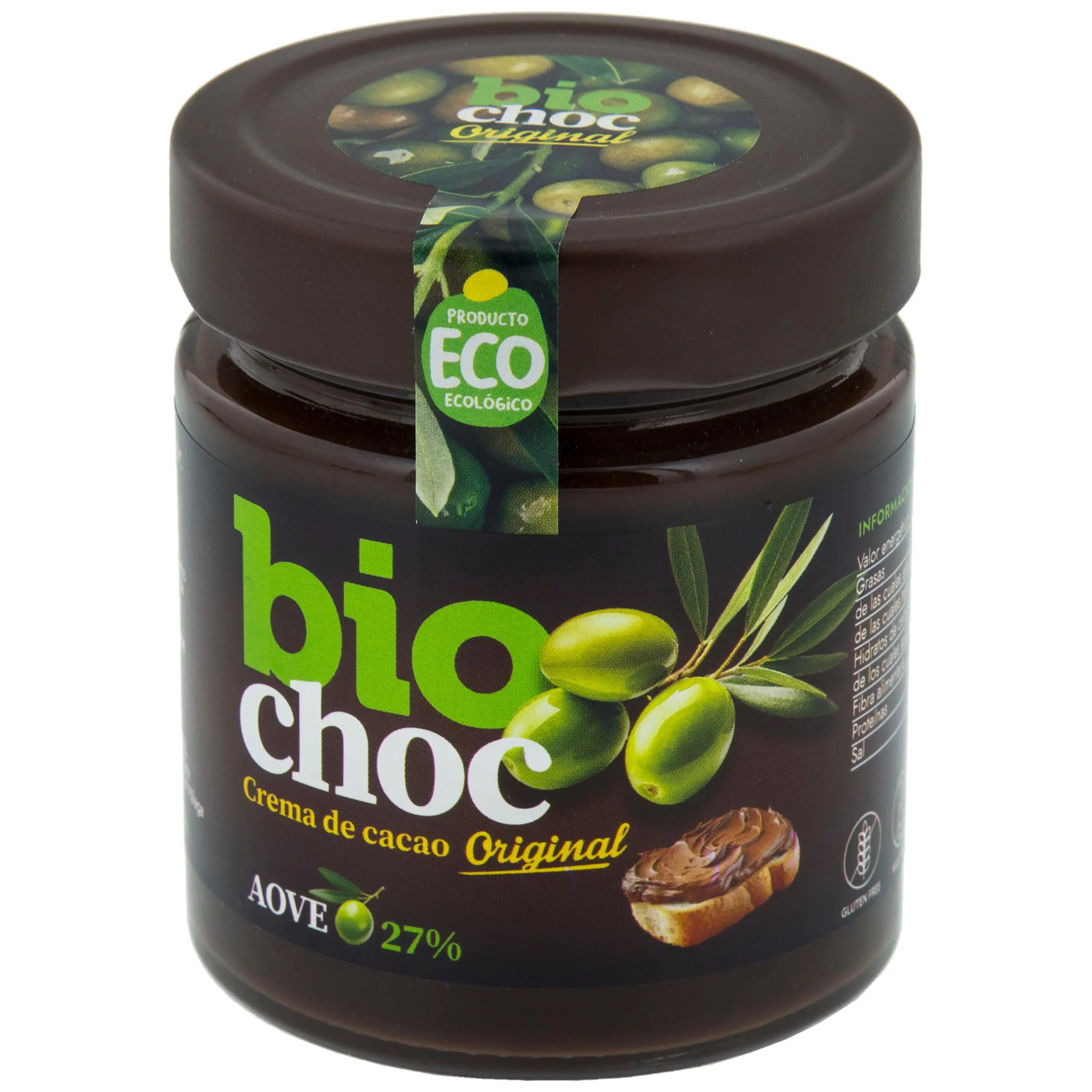 Biochoc original, 200 g - Crema cacao para untar ecológica con aceite de oliva virgen extra
