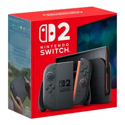 Nintendo Switch 2 Console (European Version | Local Warranty) - portable console with 256GB internal storage, 7.9” LCD, integrated voice chat, magnetic Joy-Con controllers, and supports 4K at 120fps for immersive gaming experiences.