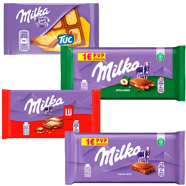 Milka hazelnuts chocolate bars - 12 units of 45g