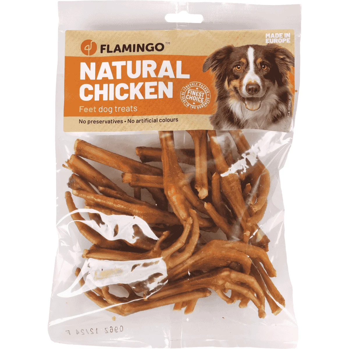 Patas de Pollo Deshidratadas y Asadas para Perros Flamingo Snack Natural para perros Snacks de perro Golosinas de perro