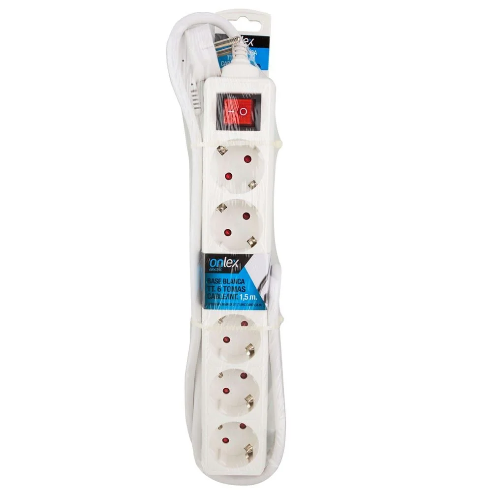 Onlex t/t power strip variety of sockets and cable length - with switch