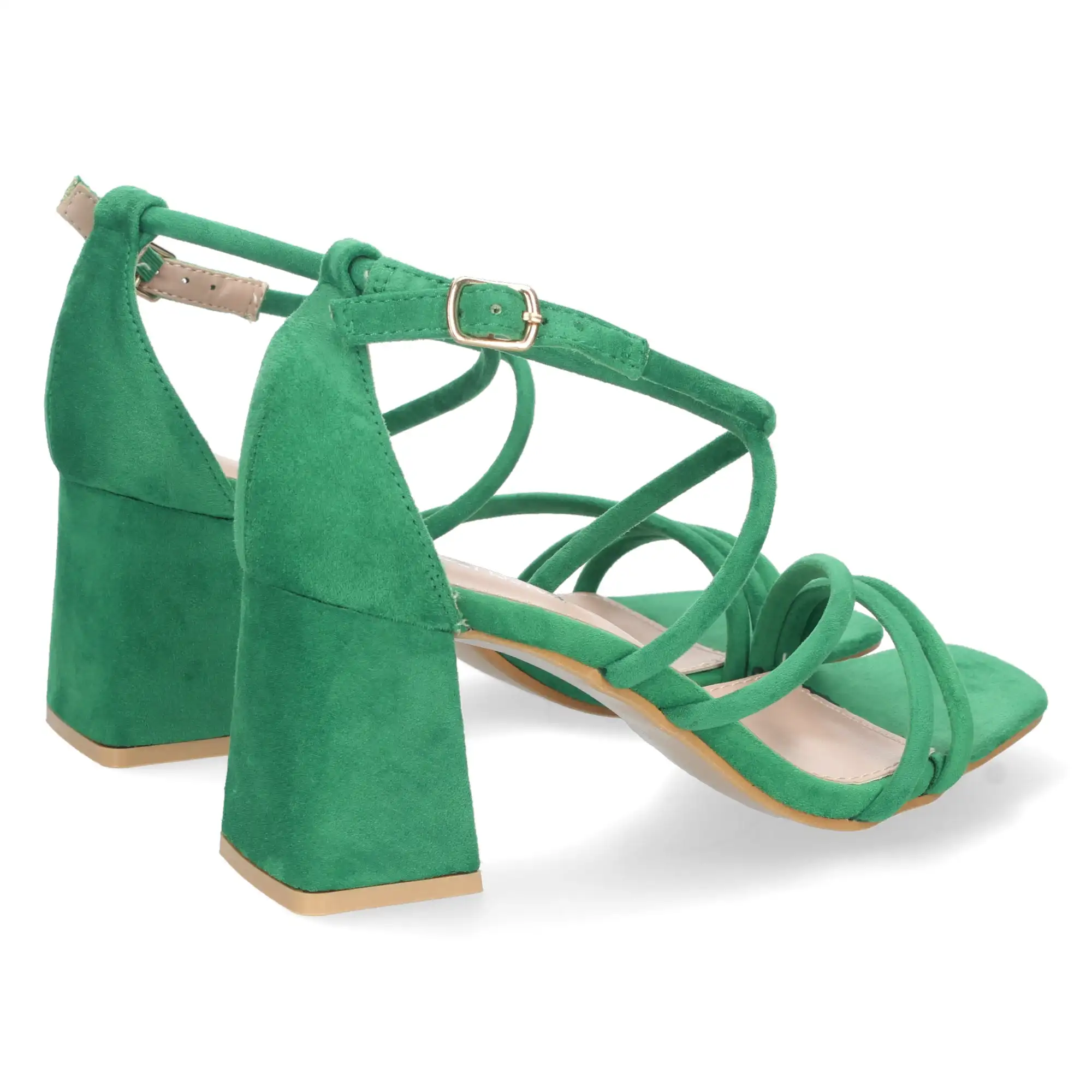 Green sandals with heel DANIELA