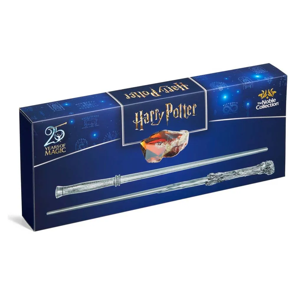 The Noble Collection Set Harry Potter Celebration Wand 25Th Anniversary: Varitas Y Piedra Filosofal,