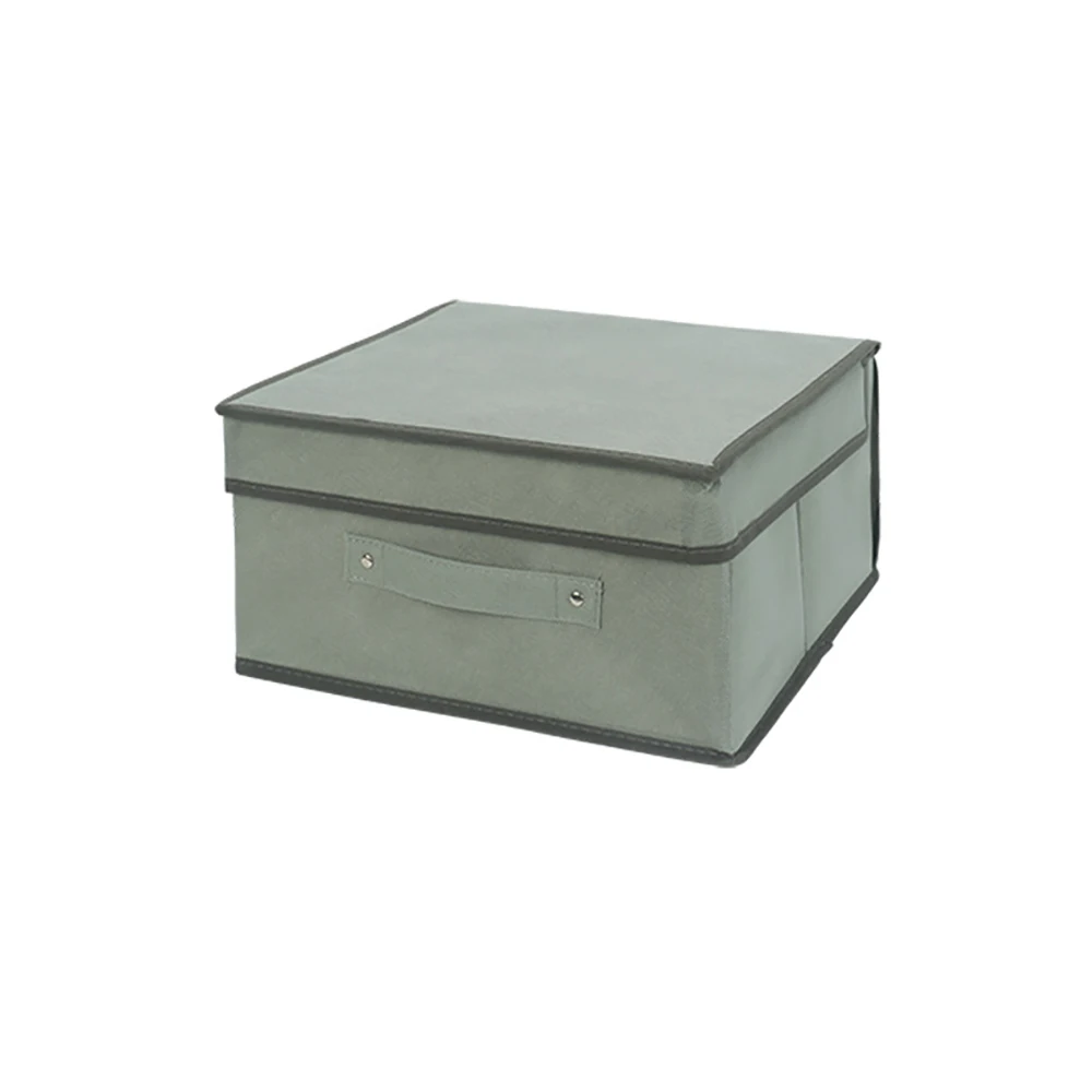 Pack de 2 Cajas de Almacenamiento de Tela TNT Multiuso con Asas – 33x28x15 cm y 50x40x25 cm – Organizador Plegable para Armario, Ropa, Juguetes, Mantas y Accesorios – Contenedor Transpirable y