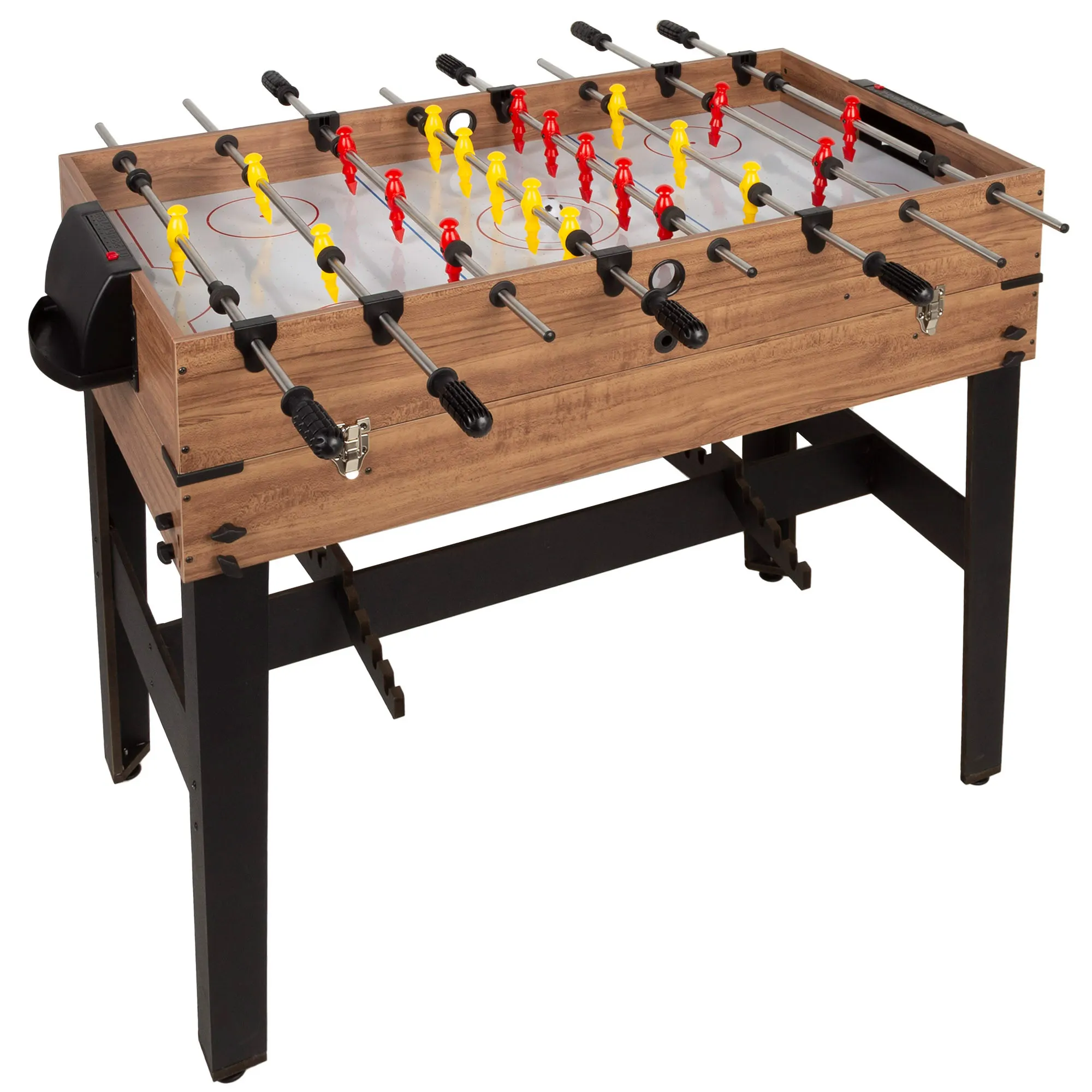 COLORBABY - Mesa multijuegos 3 en 1, futbolín con patas, air hockey, billar, 81x42x60 cm, para 2-4 jugadores, Fabricado de madera y acero, robusta y duradera, alta calidad, juegos mesa, futbolines